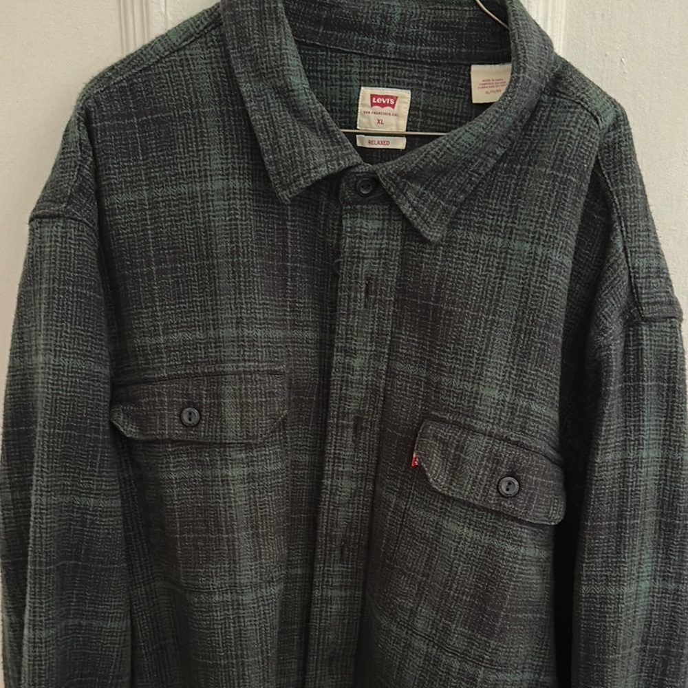 Levi's Green Lightweight Shirt Jacket Classic Plaid